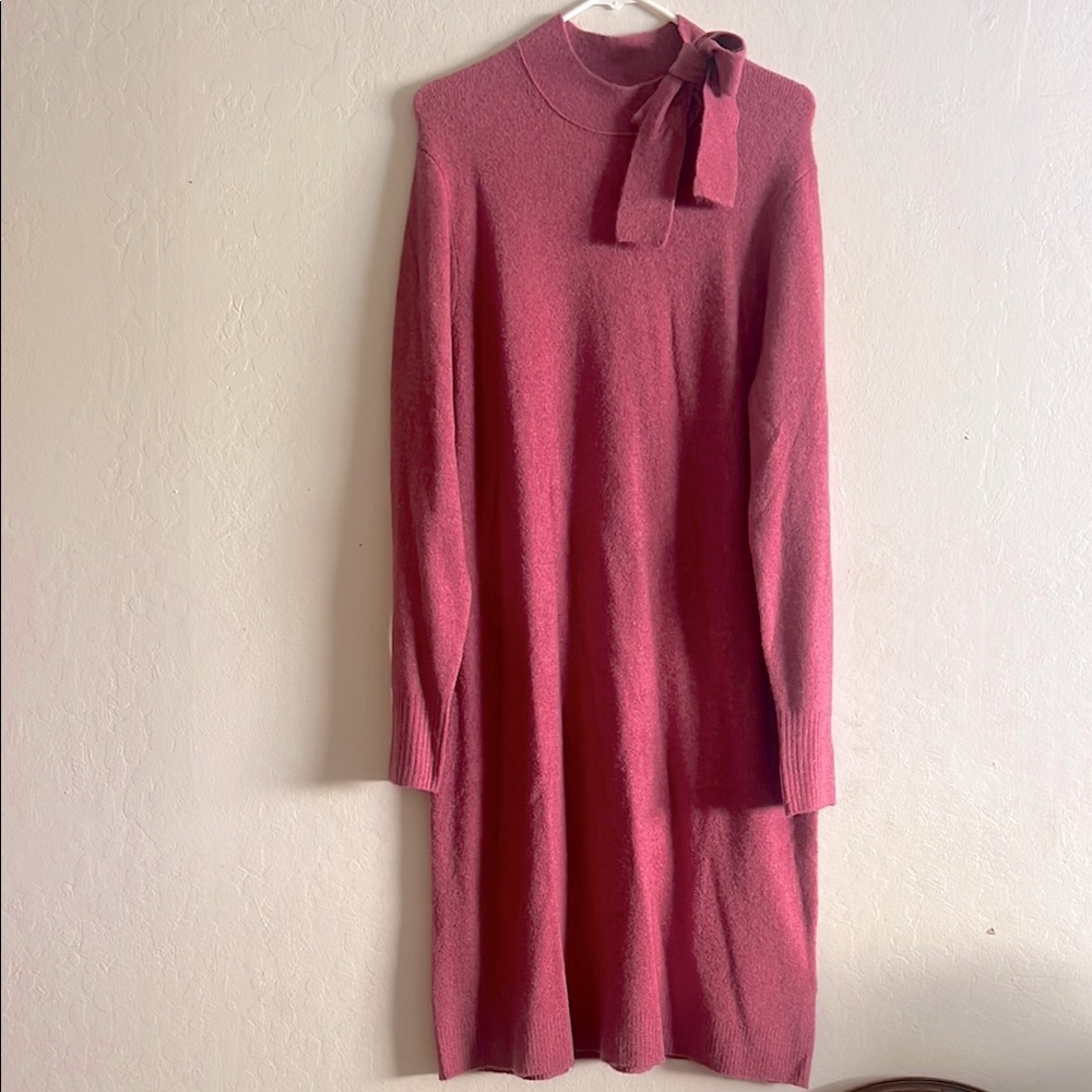 NWT extra soft bow neck sweater dress